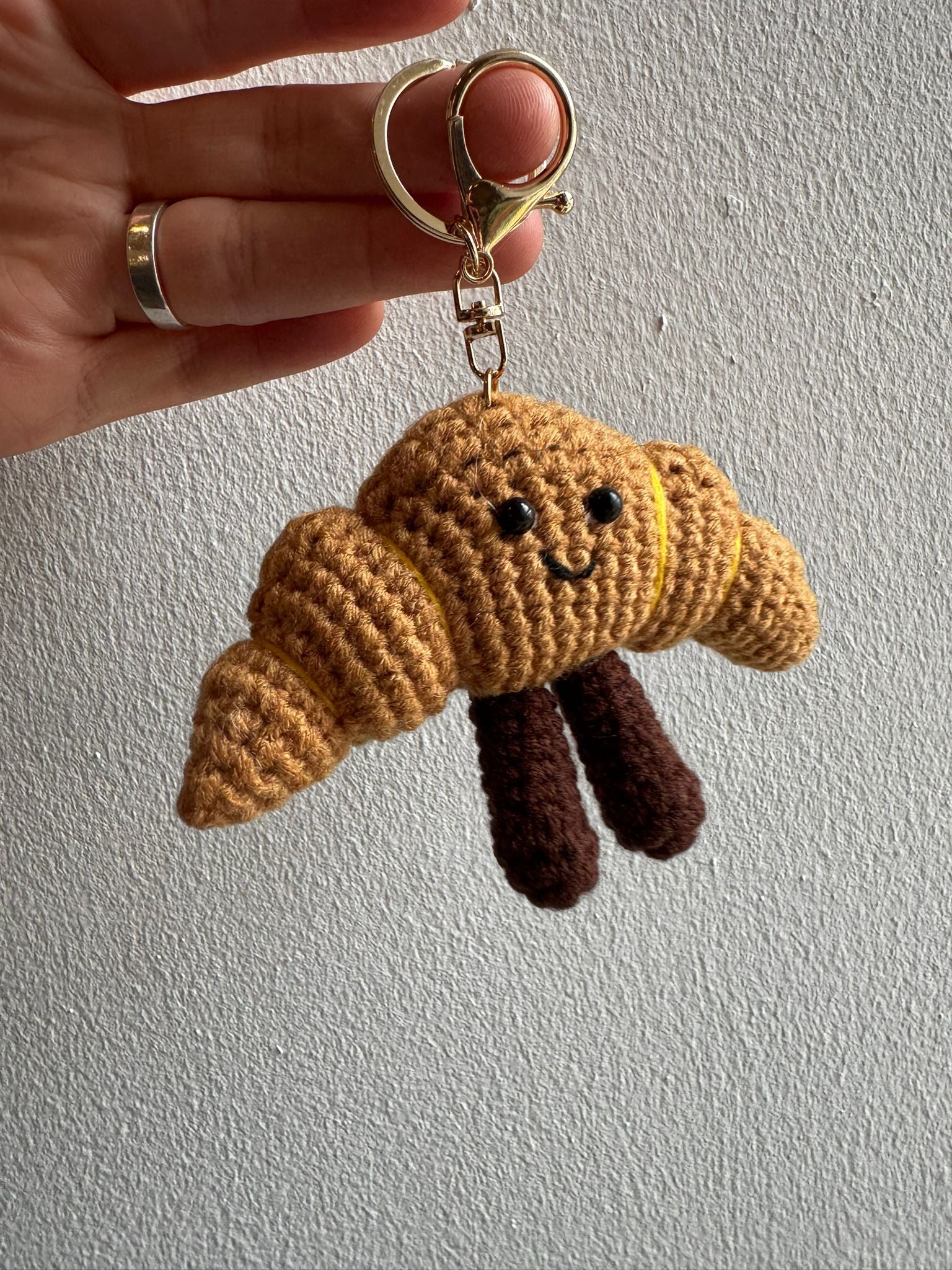 Croissant key ring/bag charm